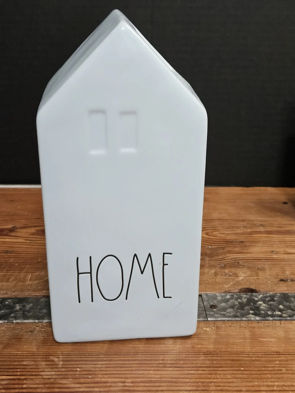Rae Dunn Light Blue Ceramic 'HOME' For Bag Storage